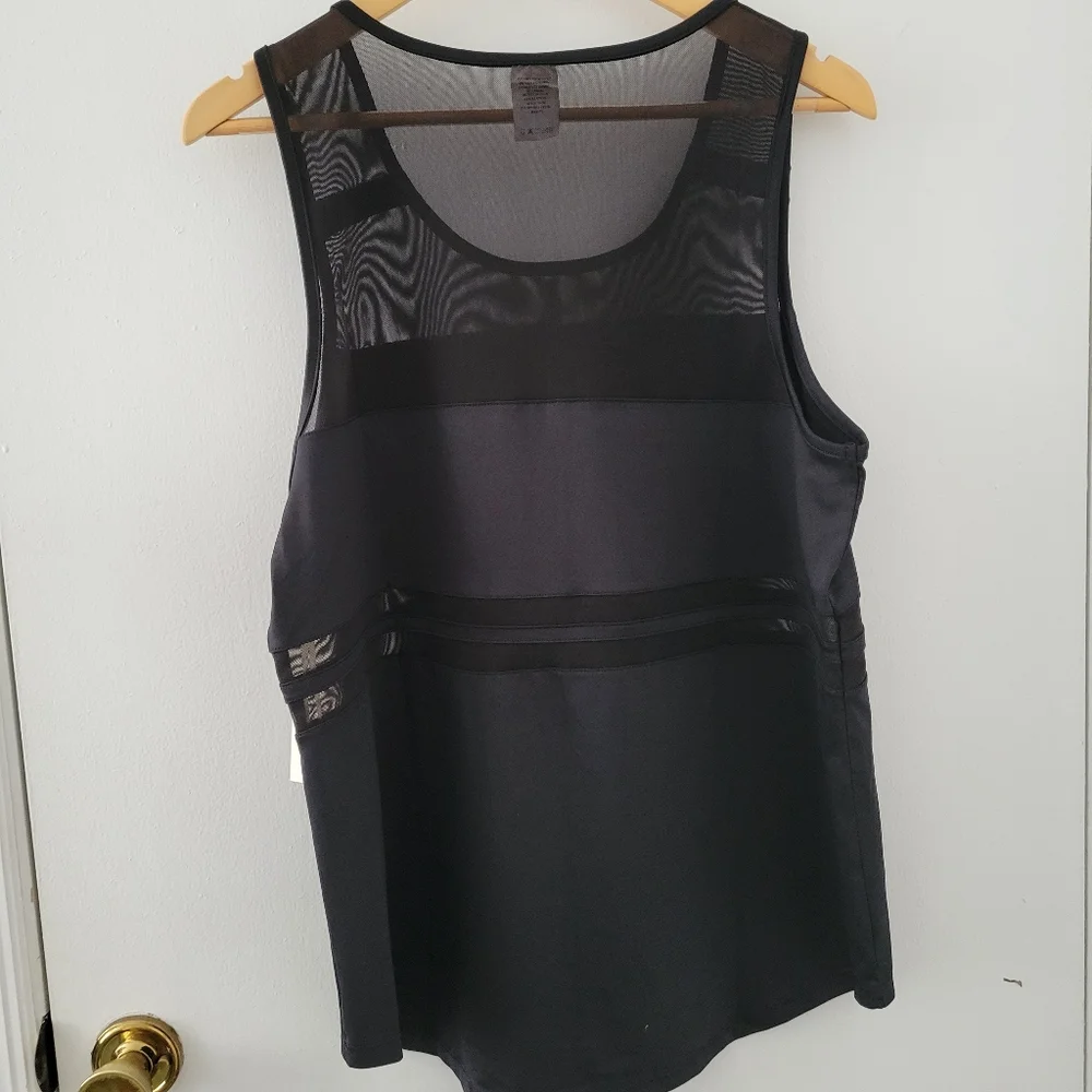 C & C California || (XL) Black Net Sleeveless Swim Tank